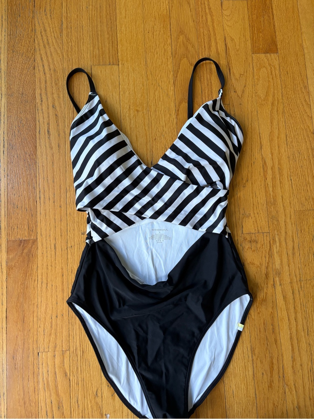 summersalt Black & White Stripe One-Piece Swimsuit